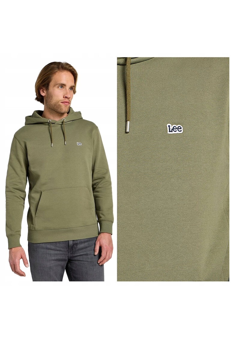 Hanorac Barbati - Plain Hoodie - Regular Fit - Cu Gluga - 1 Buzunar - Maneci Lungi - Bumbac - Fara Inchidere - 2XL INTL - Verde