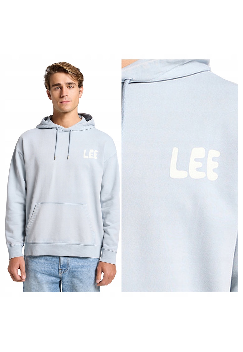 Hanorac Barbati - Relaxed Graphic Hoodie - Regular Fit - Cu Gluga - 1 Buzunar - Maneci Lungi - Bumbac - Fara Inchidere - Albastru - Albastru