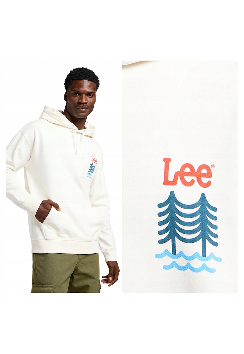 Hanorac Barbati - Graphic Hoodie - Regular Fit - Cu Gluga - 1 Buzunar - Maneci Lungi - Bumbac - Fara Inchidere - Alb - Alb