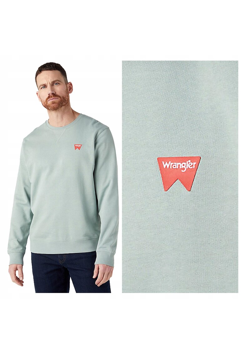 Hanorac Barbati - Sign - Regular Fit - Decolteu Rotund - Fara Buzunare - Maneci Lungi - Bumbac - Fara Inchidere - 2XL INTL - Verde