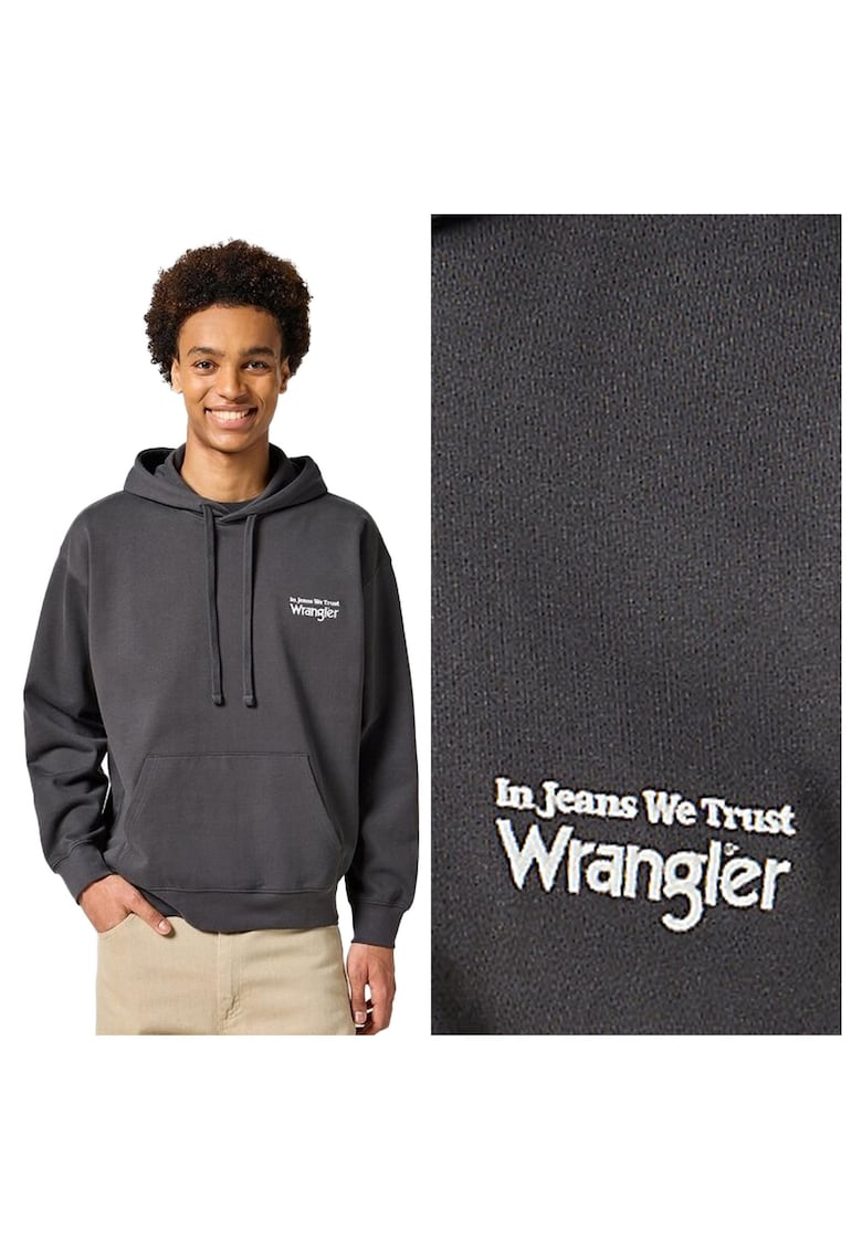 Hanorac Barbati - Hoodie - Regular Fit - Cu Gluga - 1 Buzunar - Maneci Lungi - Bumbac - Fara Inchidere - M INTL - Negru