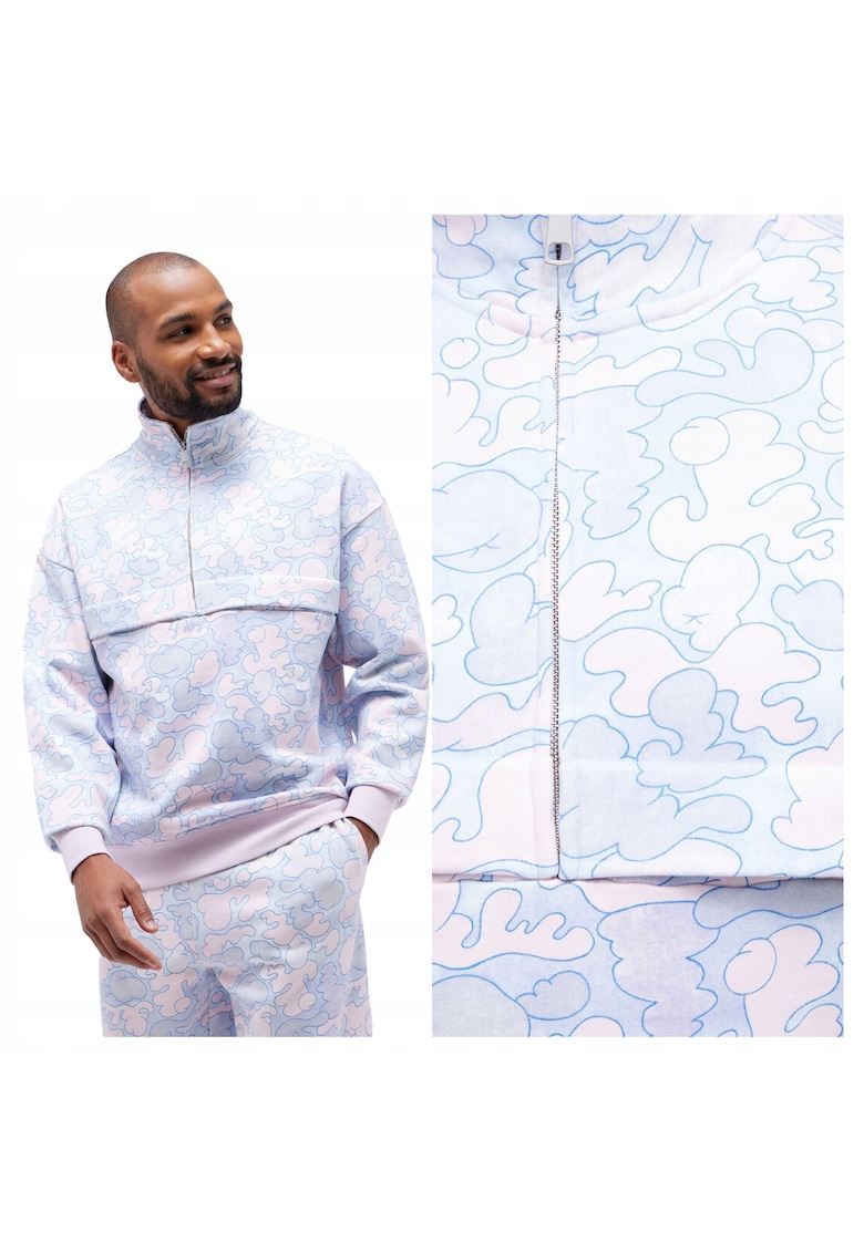 Hanorac Barbati - Franklin AOP Collab - Regular Fit - Z zamkiem błyskawicznym - 2 Buzunare - Maneci Lungi - Bumbac - Cu Fermoar - M INTL - Multicolor