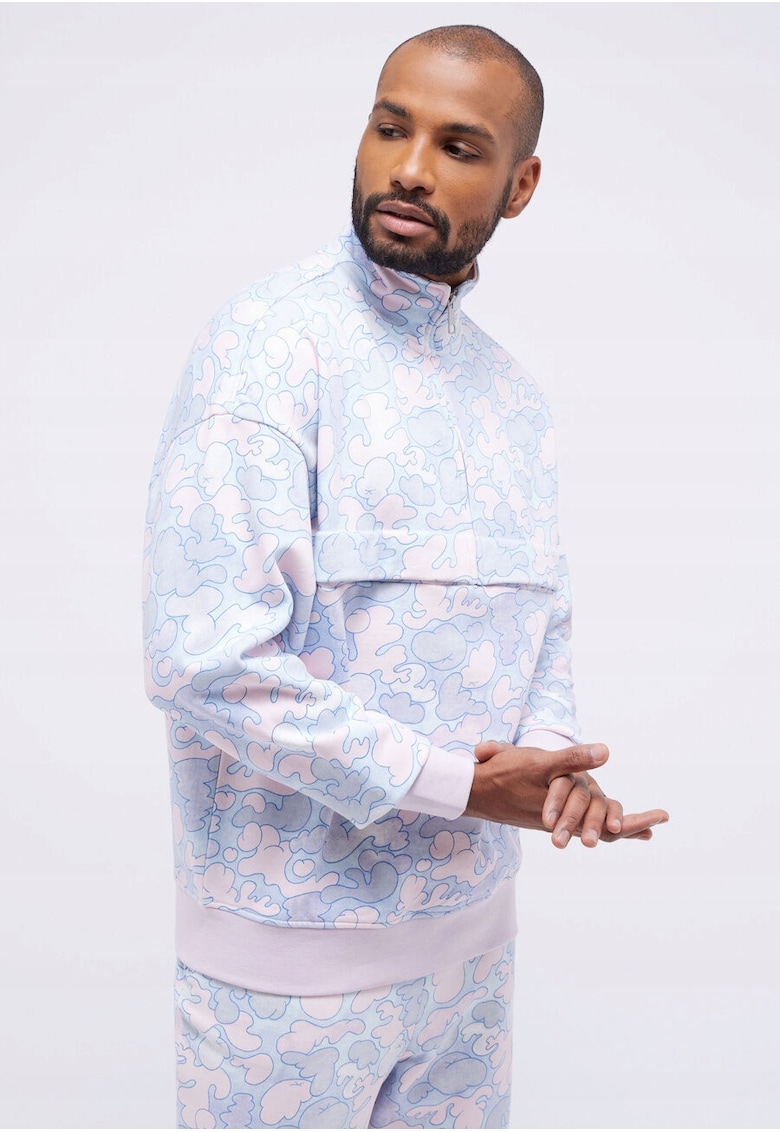 Hanorac Barbati - Franklin AOP Collab - Regular Fit - Z zamkiem błyskawicznym - 2 Buzunare - Maneci Lungi - Bumbac - Cu Fermoar - M INTL - Multicolor