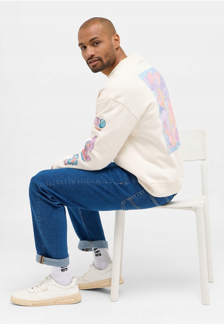 Hanorac Barbati - Auburn - Regular Fit - Decolteu Rotund - Fara Buzunare - Maneci Lungi - Bumbac - Fara Inchidere - Bej - Bej