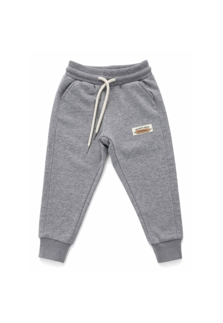Pantaloni copii tip trening bumbac calduros cu snur elastic unisex