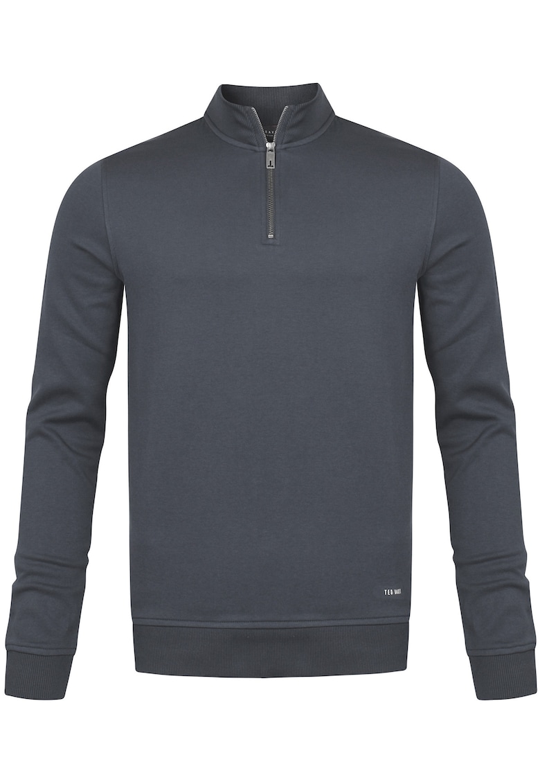 Bluza sport din amestec de bumbac cu fenta cu fermoar