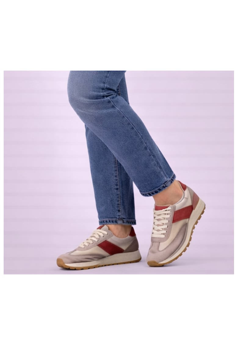 Pantofi sport - dama - KM9218 rosu - piele nabuc - Rosu