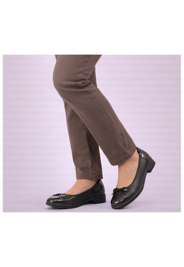 Balerini dama - 7805 negru - piele naturala