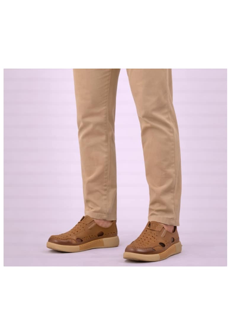 Pantofi casual - barbati - A93230 maro - piele nabuc - Maro