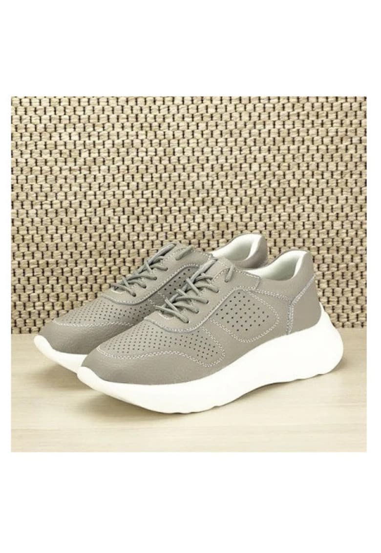 Sneakers piele naturala Veronica gri M4 9009 - Gri