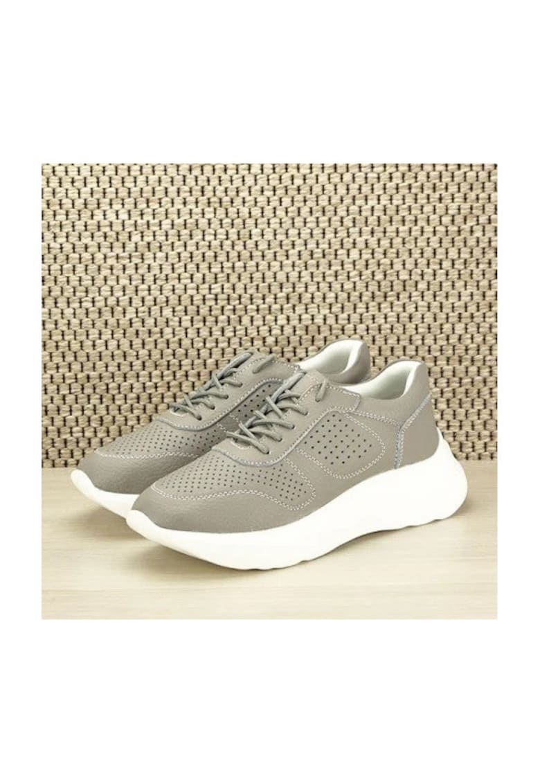 Sneakers piele naturala Veronica gri M4 9009 - Gri