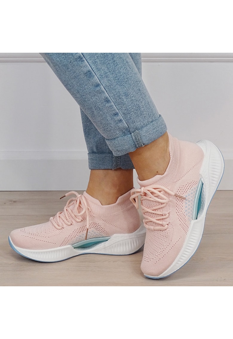Sneakers roz tip soseta cu platforma 7561 M4 19456 - Roz