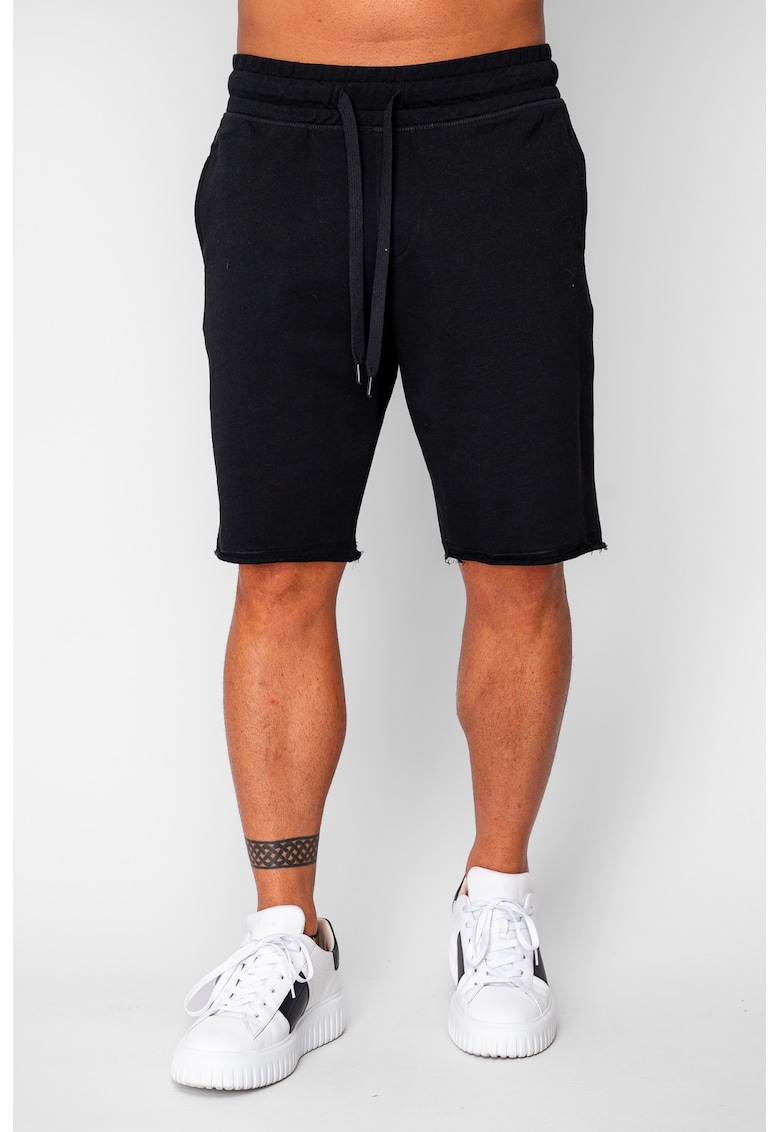 Pantaloni scurti din bumbac Black 20424 - Negru