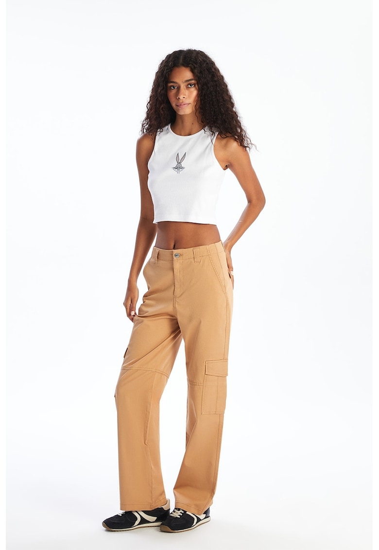 Pantaloni cargo drepti - Ocru
