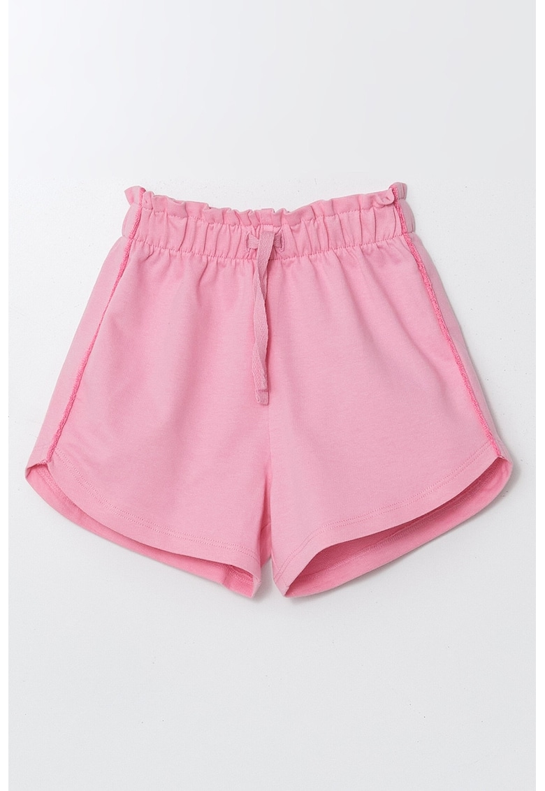 Pantaloni scurti uni cu snur - Roz