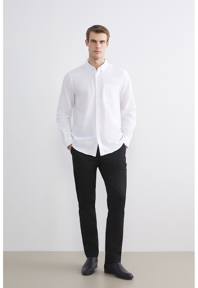 Pantaloni chino din amestec de bumbac - Negru