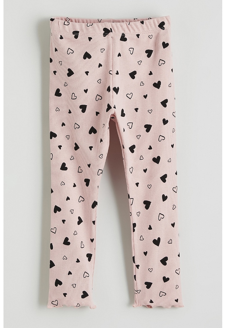 Pantaloni de pijama cu inimi - Negru/Roz pal