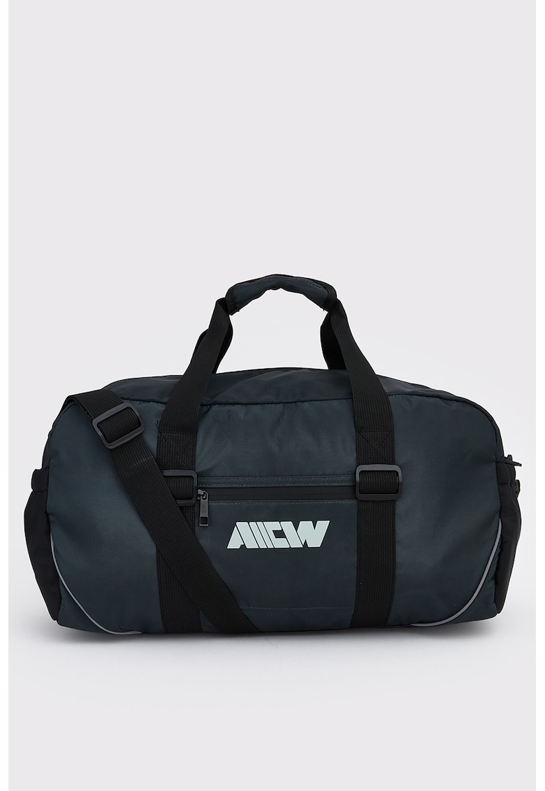 Geanta duffle cu bareta ajustabila - Negru/Albastru ultramarin
