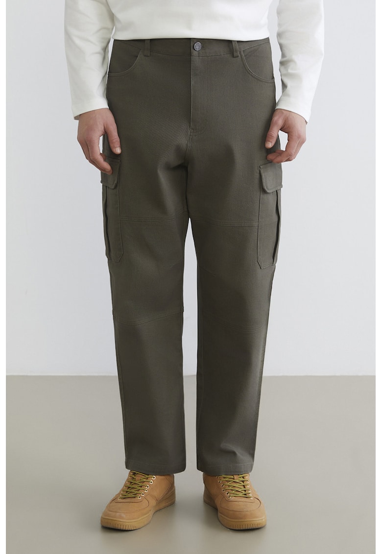 Pantaloni cargo relaxed fit - Kaki inchis