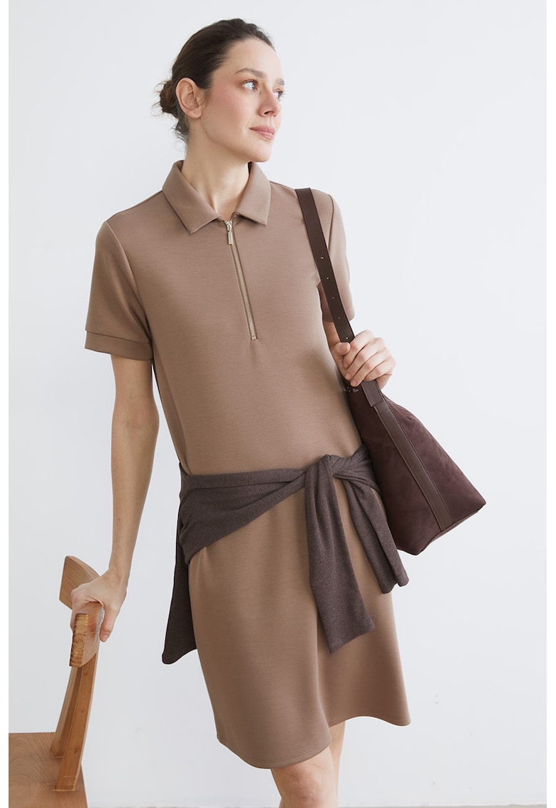 Rochie-camasa dreapta - Maro deschis