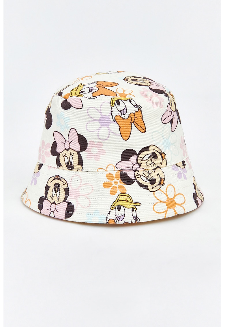 Palarie bucket de bumbac Minnie Mouse&Daisy - Alb/Portocaliu/Roz