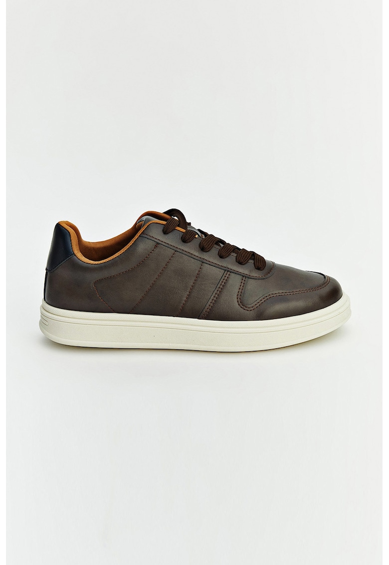 Pantofi sport de piele ecologica - Maro inchis
