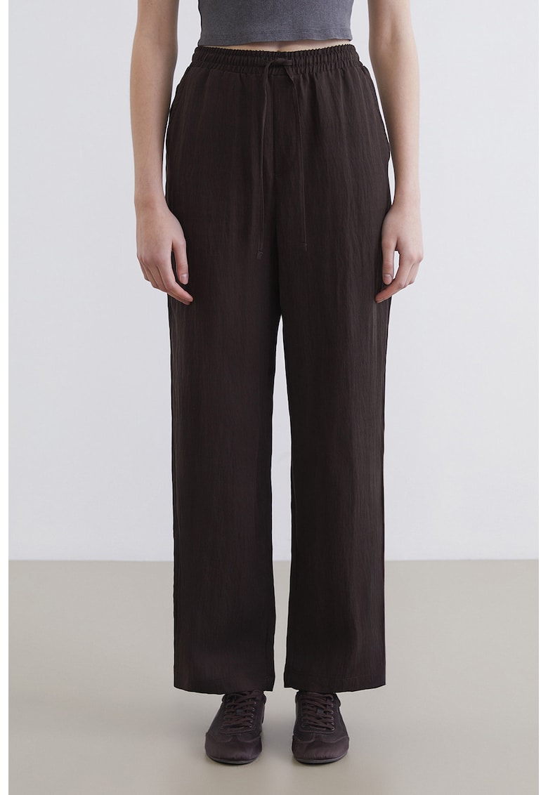 Pantaloni din amestec de lyocell - Maro inchis