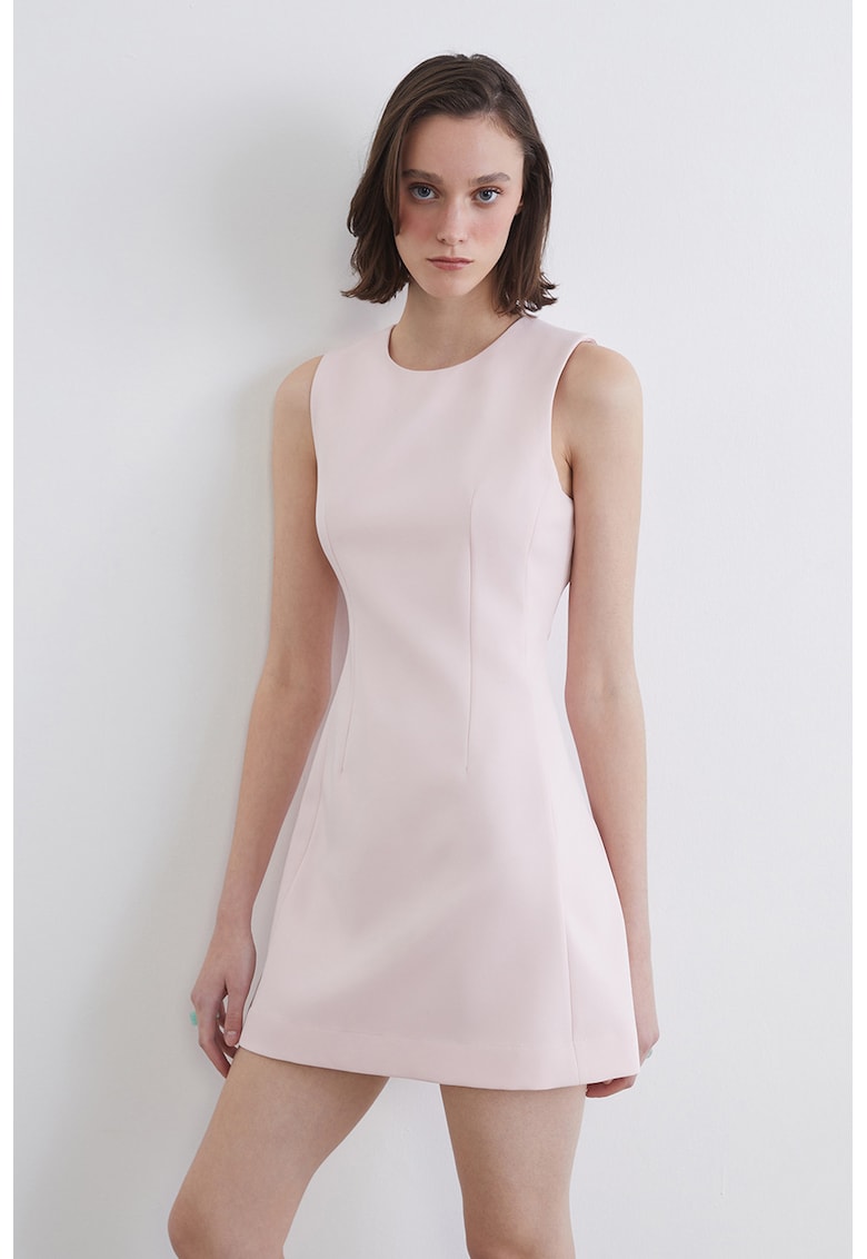Rochie mini cambrata - Roz pastel