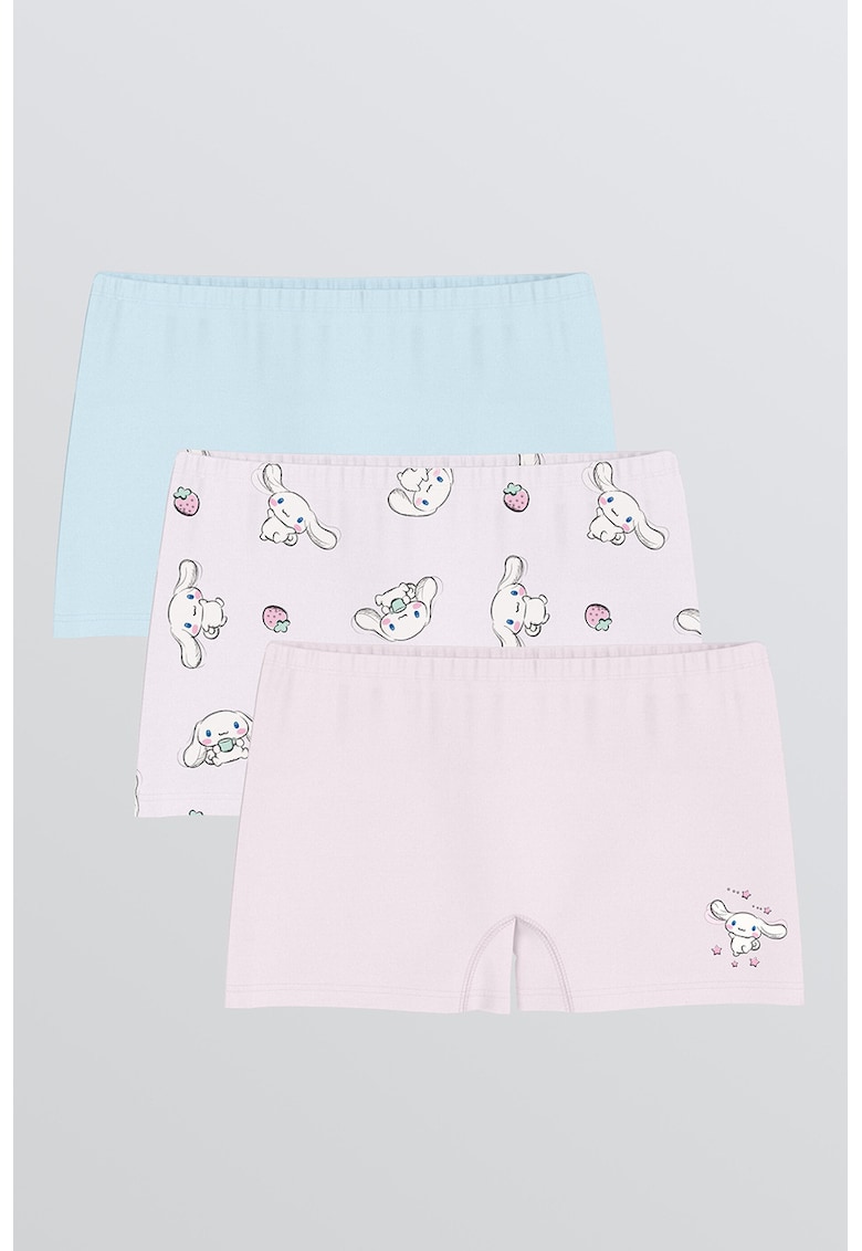 Set de boxeri cu imprimeu - 3 perechi - Albastru pastel/Roz pastel