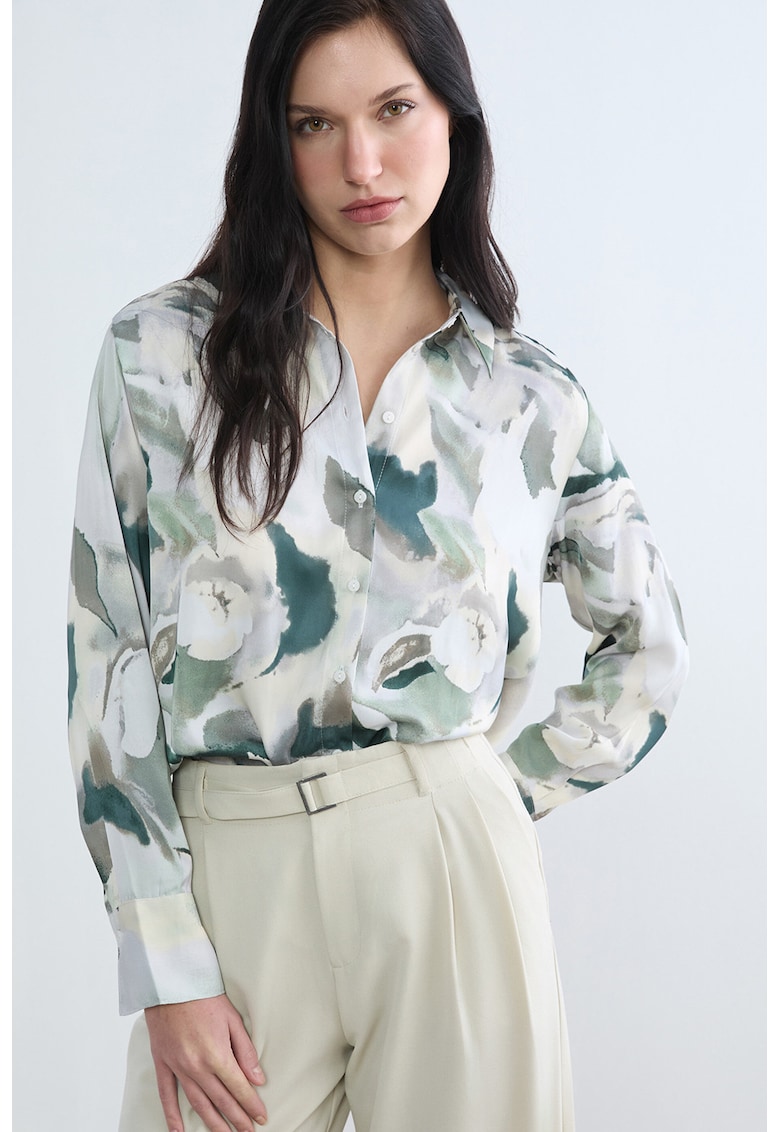 Camasa regular-fit cu model - Verde/Verde pal/Alb murdar