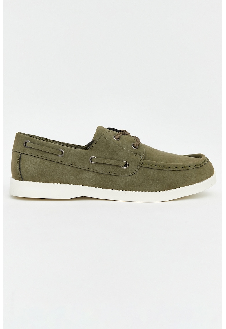 Pantofi din material textil cu sireturi - Verde feriga