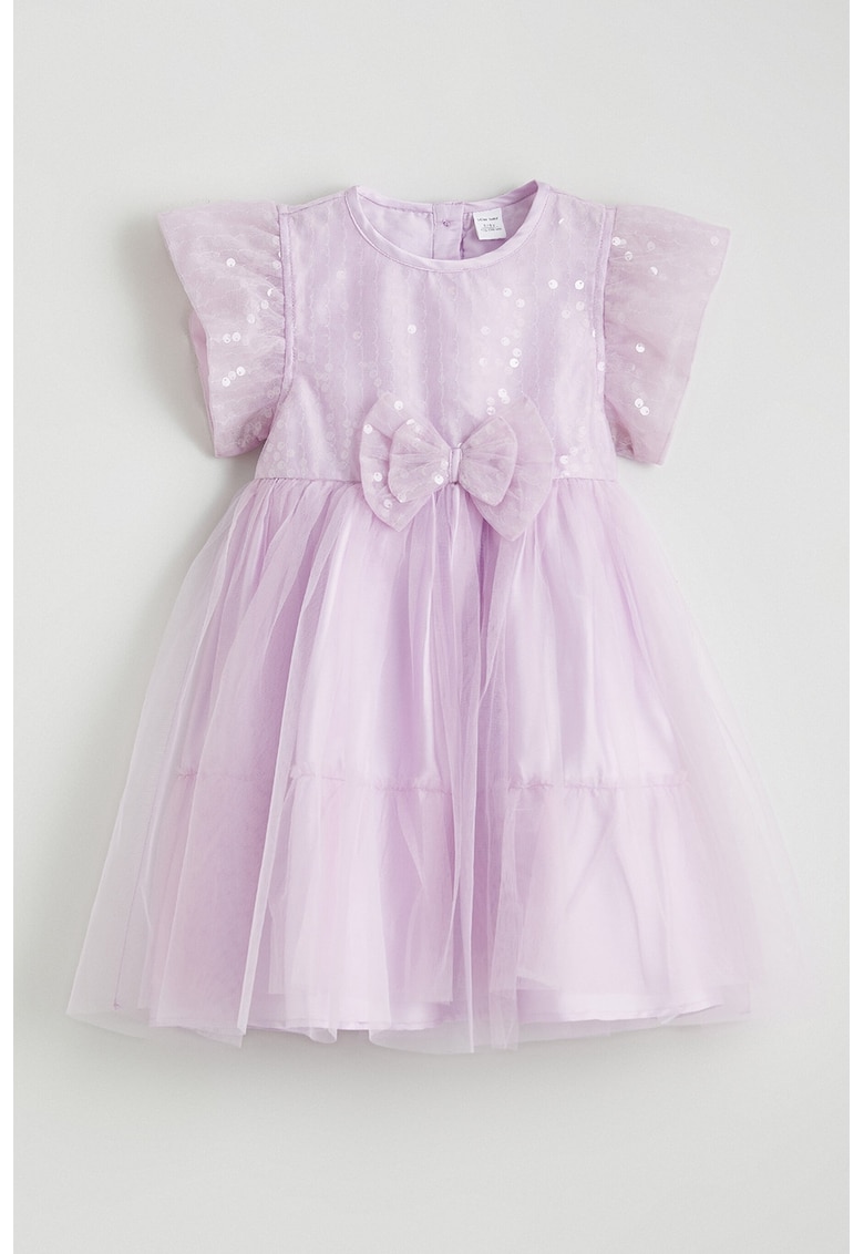 Rochie cu paiete si strat exterior din tul - Lila