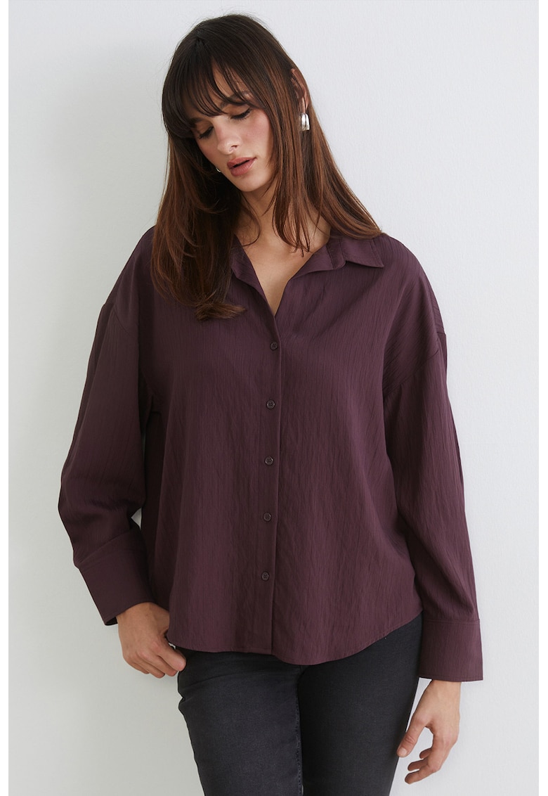 Camasa lejera cu model uni - Violet tyrian