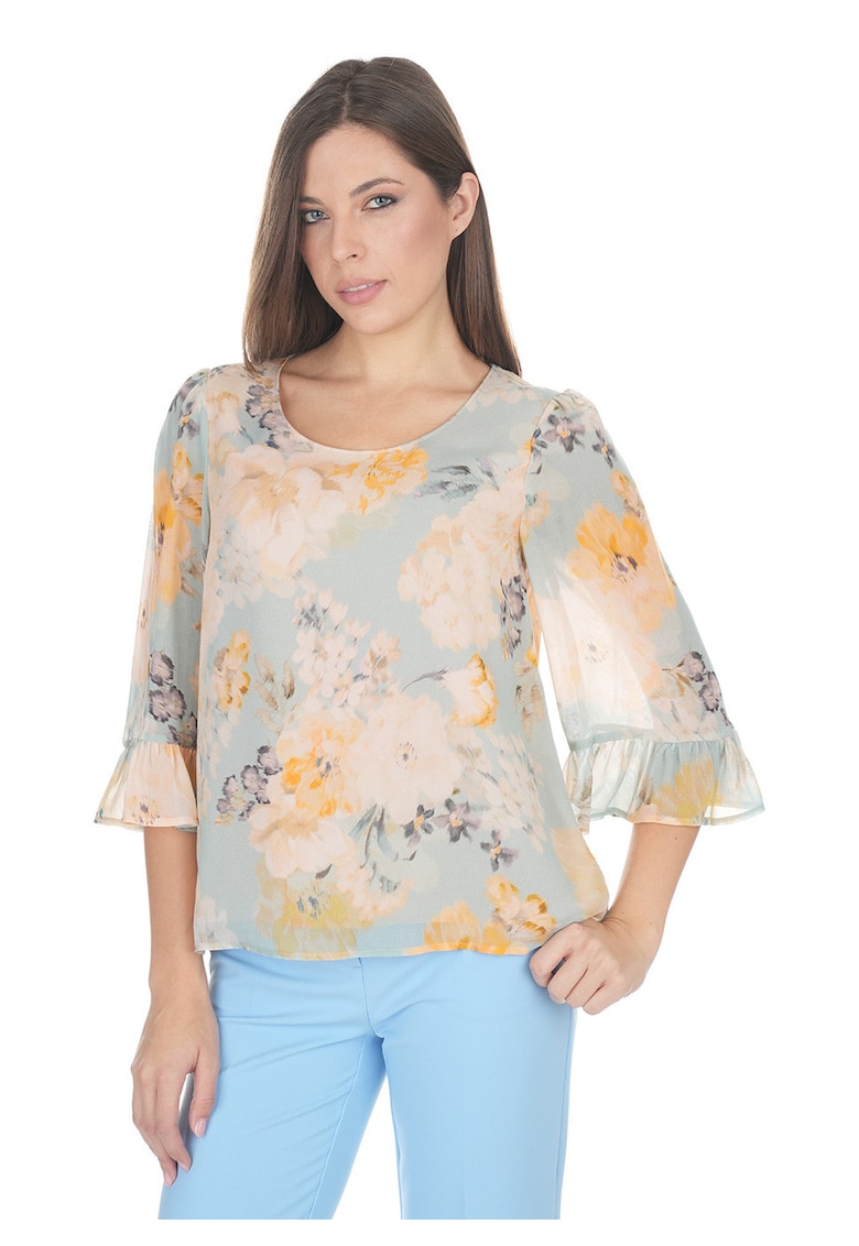 Bluza din rayon - cu imprimeu floral