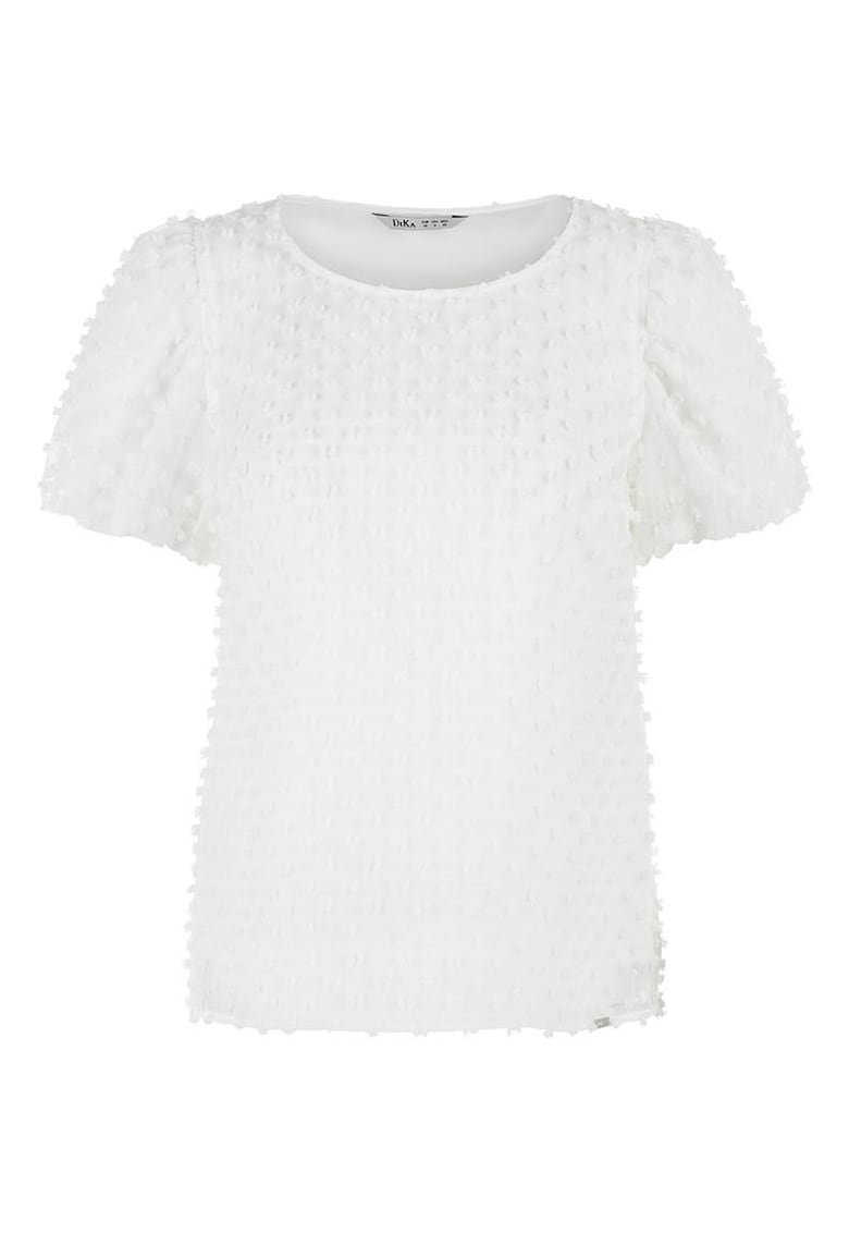 Bluza cu aspect texturat si maneci bufante
