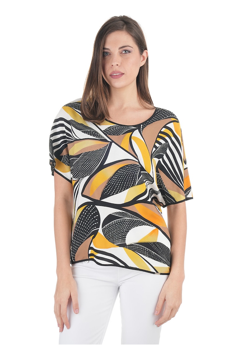 Bluza lejera din viscoza cu imprimeu abstract