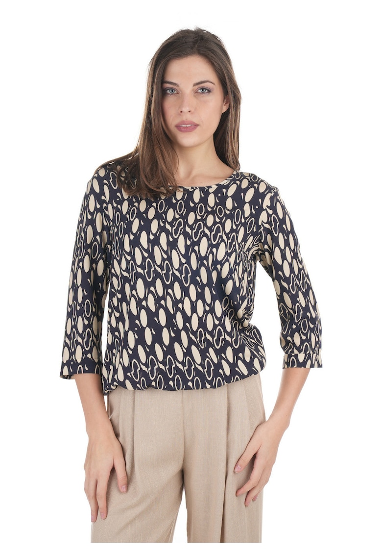 Bluza din viscoza cu imprimeu abstract