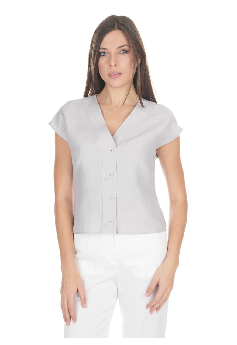 Bluza cu maneca scurta din amestec de in