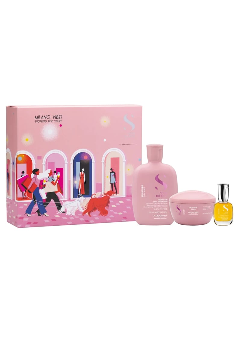Set Alfaparf Moisture Nutritive pentru par uscat Sampon 250ml + Masca 200ml + Cristalli Liquidi -15ml