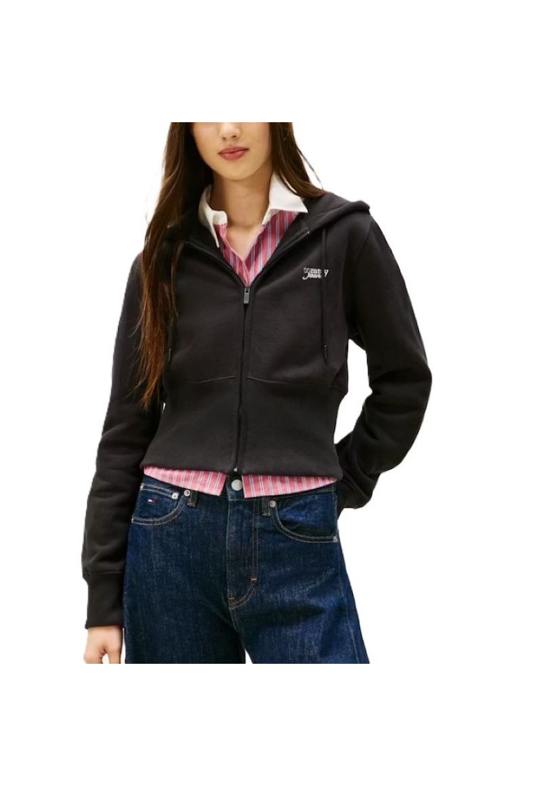 Bluza cu fermoar TJW REG SILVER SCRIPT ZIP THRU-DW0DW21943-BDS