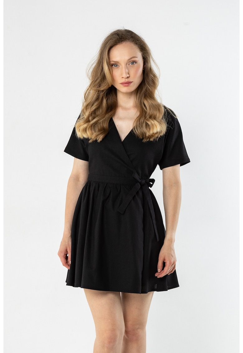 Rochie mini dama decolteu in V - in - negru