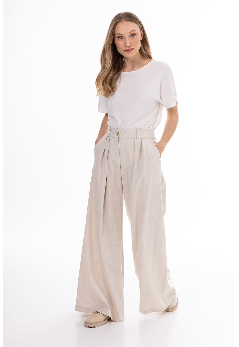 Pantaloni dama - A772 - bumbac - bej
