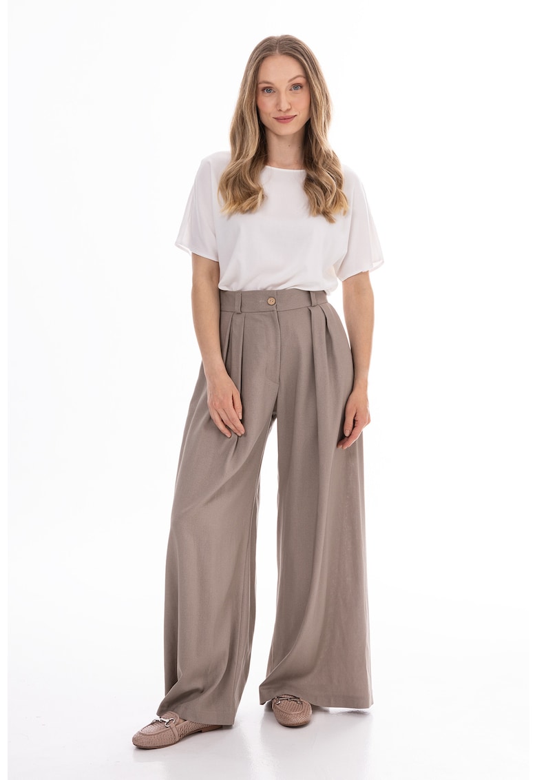Pantaloni dama - A772 - din bumbac - bej