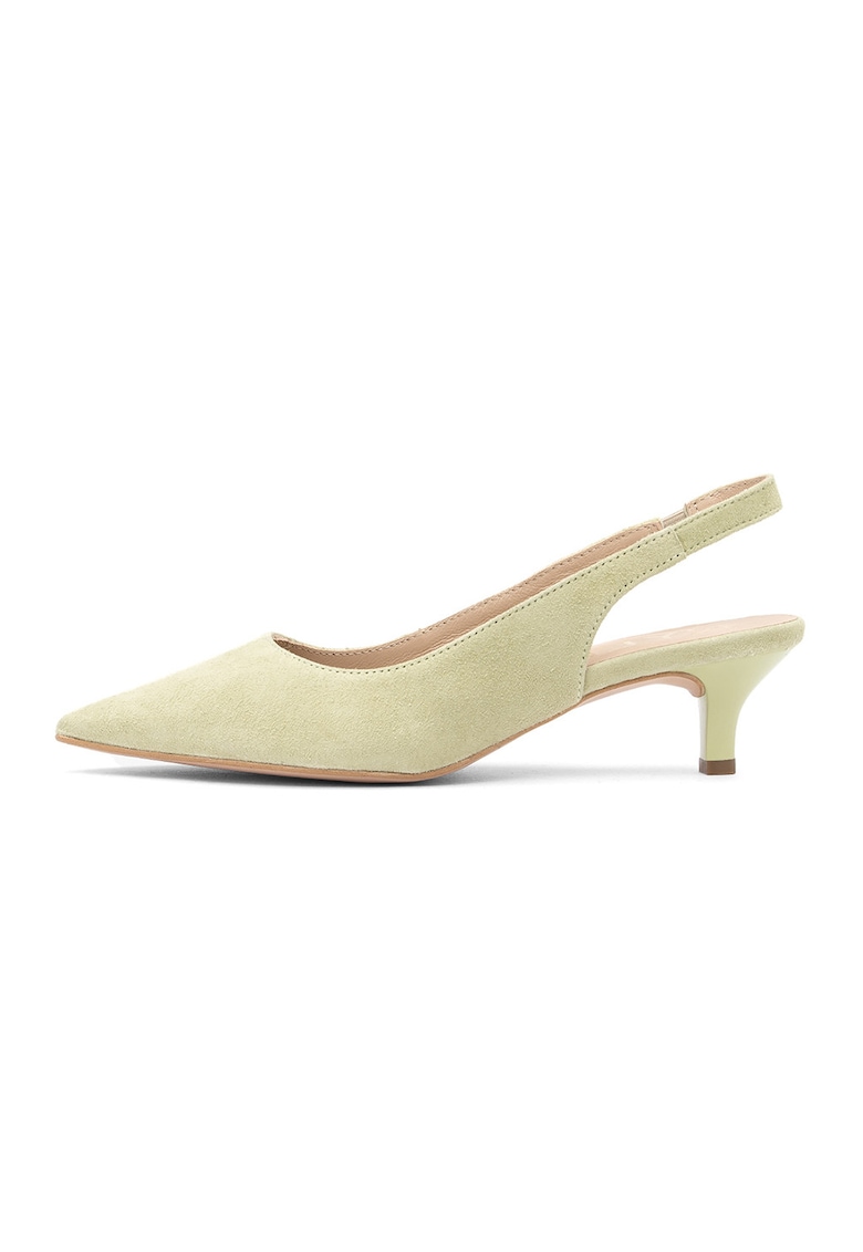 Pantofi slingback de piele Sarah - Verde pal