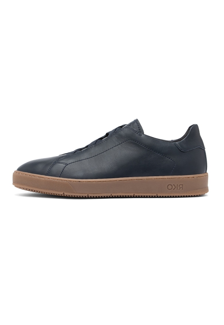 Pantofi sport low-cut din piele - Bleumarin