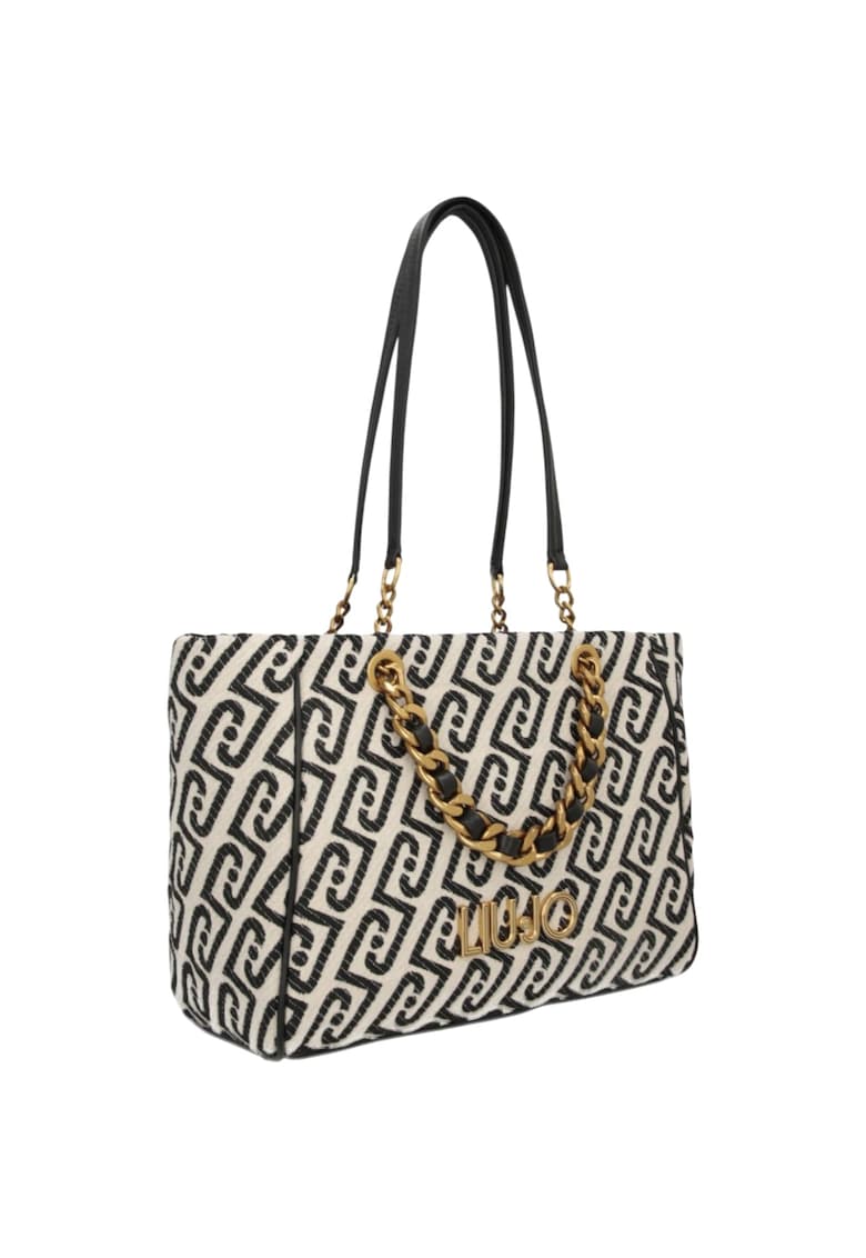Geanta City jacquard 56671 - Alb/Negru