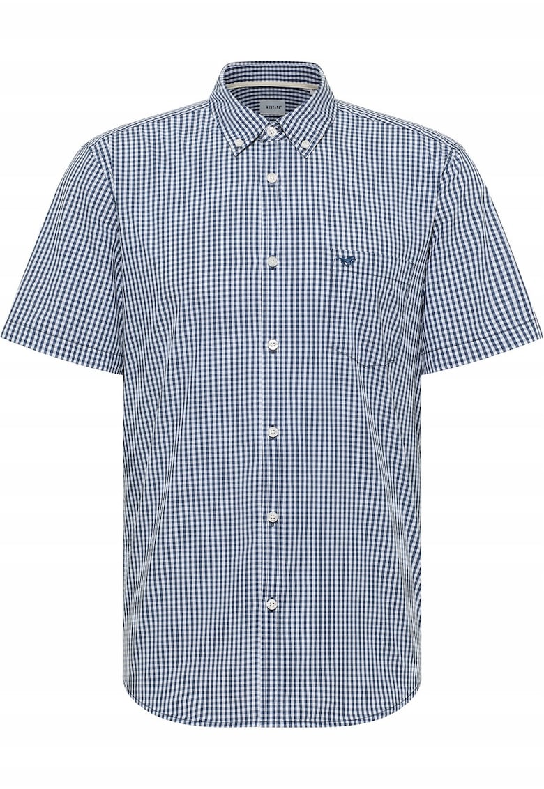 Camasa Barbati - Gilroy - Regular Fit - Design Clasic - Maneci Scurti - Cu Guler - Cu Nasturi - Bumbac - M INTL - Albastru