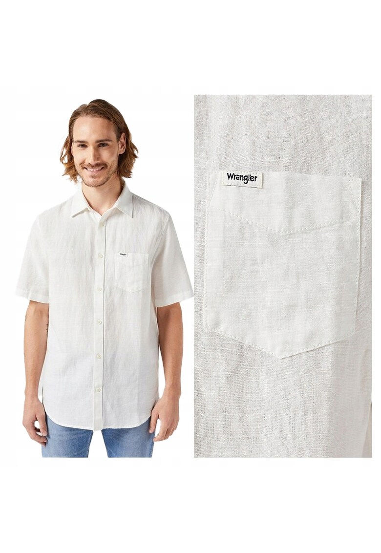 Camasa Barbati - Berkeley - Regular Fit - Design Clasic - Maneci Scurti - Cu Guler - Cu Nasturi - Bumbac - M INTL - Alb