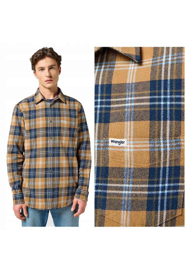 Camasa Barbati - 1PKT Shirt - Regular Fit - Design Clasic - Maneci Lungi - Cu Guler - Cu Nasturi - Bumbac - Multicolor