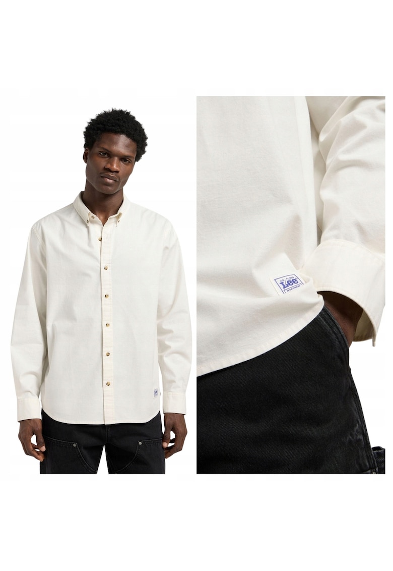 Camasa Barbati - No Pocket Button Down - Regular Fit - Design Clasic - Maneci Lungi - Cu Guler - Cu Nasturi - Bumbac - S INTL - Alb